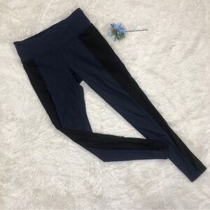 Athleta Navy & Black Side Mesh Athletic Leggings, Sz. M